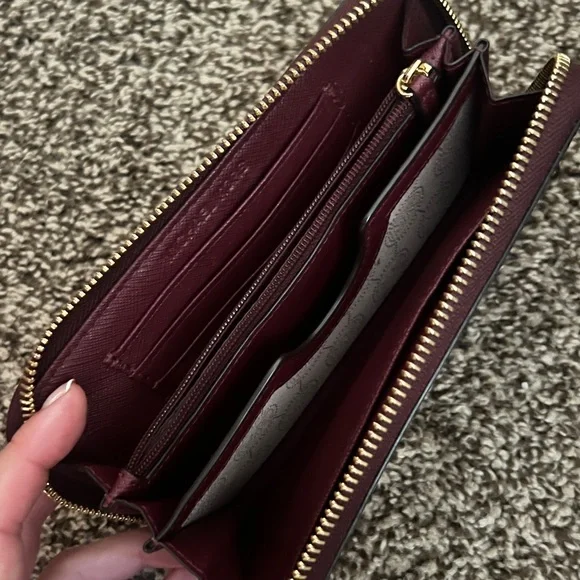 Michael Kors Maroon Wristlet with Gold Accents - Picture 2 of 2